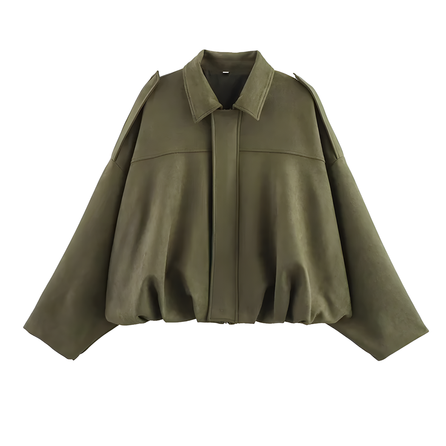 RAFZNB Women's Suede Cropped Bomber Jacket